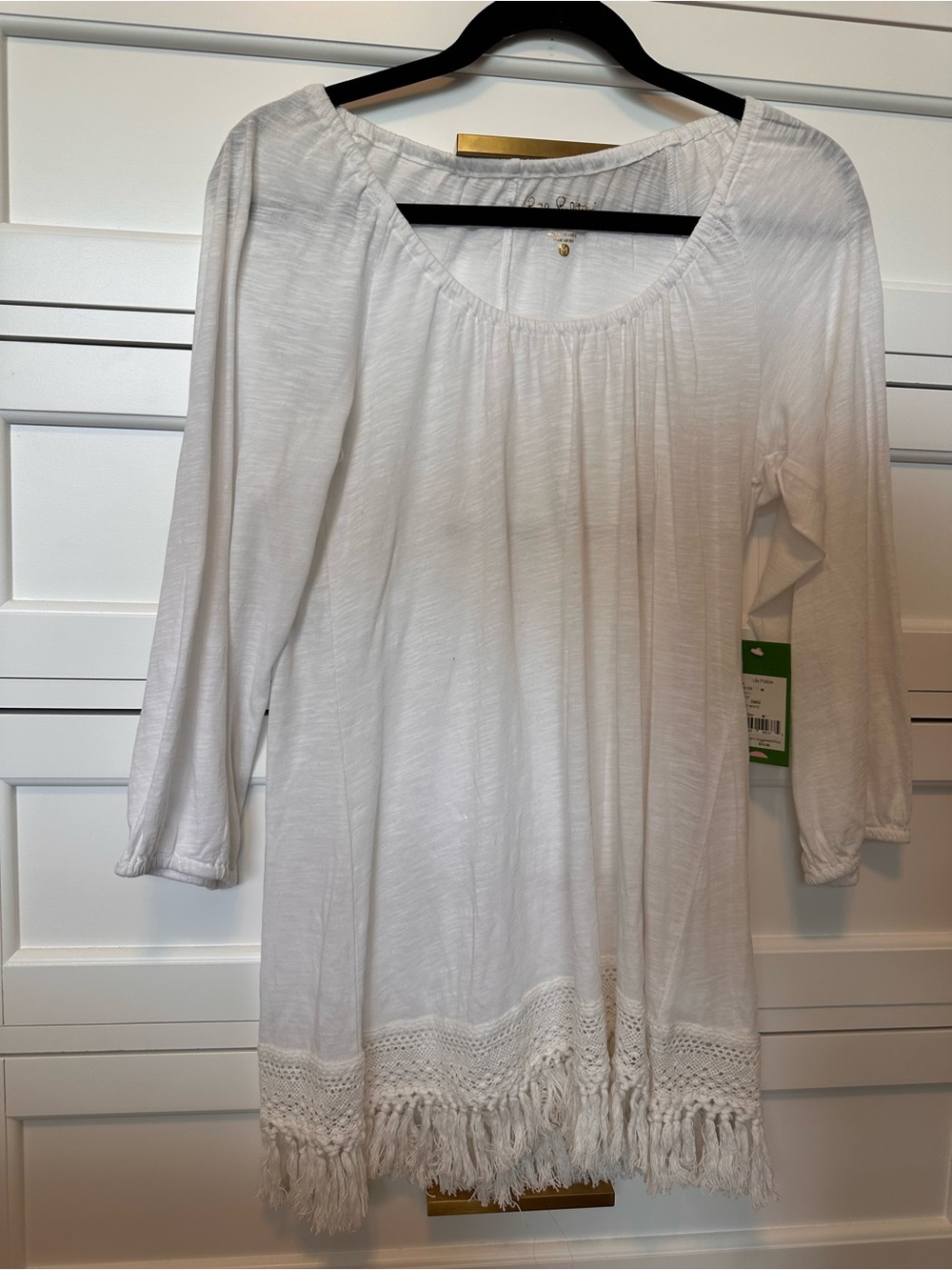 NWT Lilly Pulitzer Alia Crochet Fringe Tunic Top in Resort White